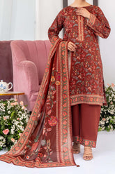 NUSL3335 Printed Lawn Suit - Unstitched 3Pc